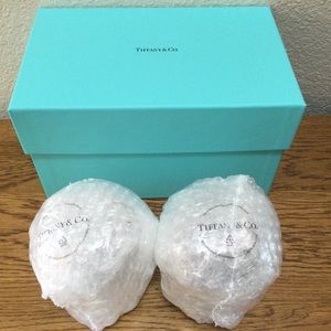 Tiffany & Co White Wine Stemless Crystal Glasses - Set of 2 - Mystery Glasses